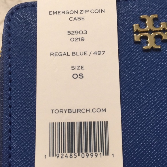 Tory Burch Emerson Zip Key/Coin Case. Regal Blue. NWT - Picture 5 of 11